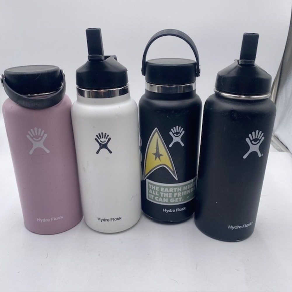 Hydro Flask Wide Mouth Water Bottle 32 oz Lot of 4 Black White Lilac‎ Insulated